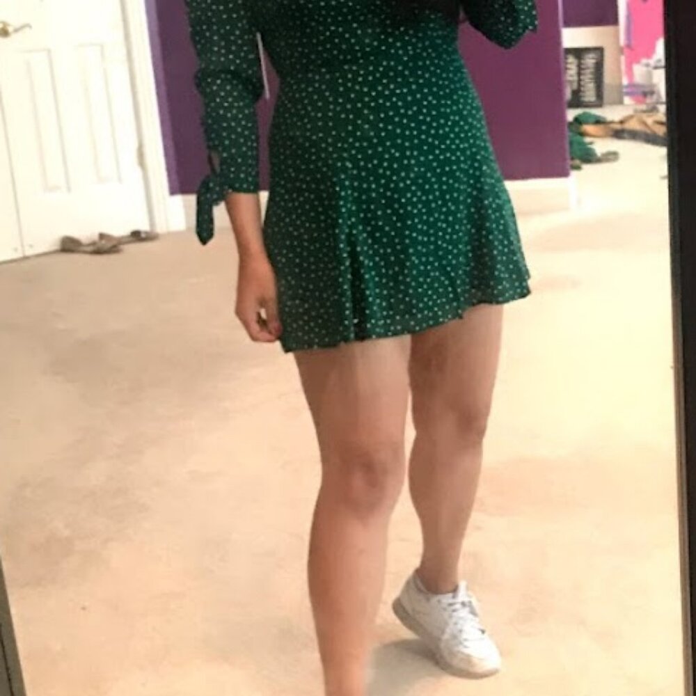 green emerald velvet dress Reformation Sequence Dress
